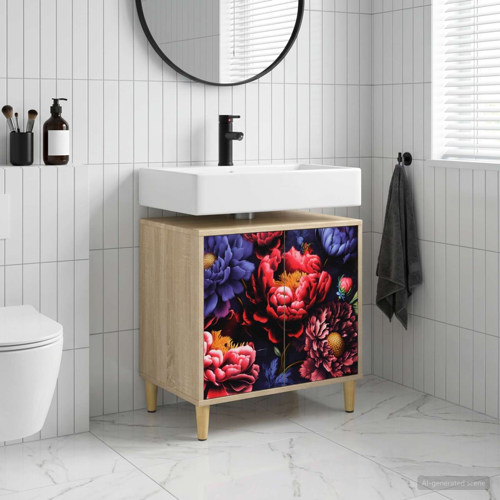 vidaXL Badrumsskåp KIEL Sonoma-ek 60 x 40 x 60 cm Konstruerat trä
