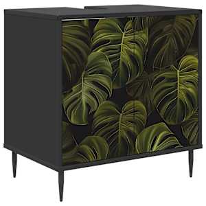 vidaXL Vannitoa kapp ELBURG Must tamm 60 x 40 x 61 cm Tehispuit
