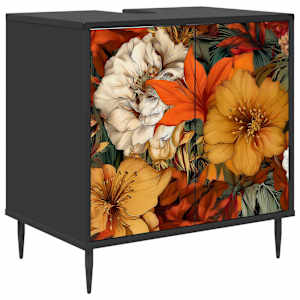 vidaXL Vannitoa kapp GENNEP Must tamm 60 x 40 x 61 cm Tehispuit