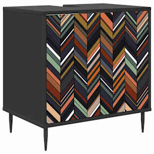 vidaXL Vannitoa kapp OMMEN Must tamm 60 x 40 x 61 cm Tehispuit
