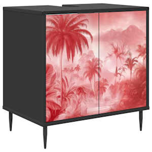vidaXL Vannitoa kapp AACHEN Must tamm 60 x 40 x 61 cm Tehispuit