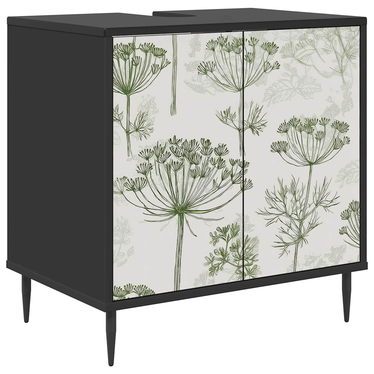 Badeværelsesskab GOTHA Sort eg 60 x 40 x 61 cm Konstrueret træ - Billede 2