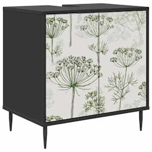 vidaXL Vannitoa kapp GOTHA Must tamm 60 x 40 x 61 cm Tehispuit