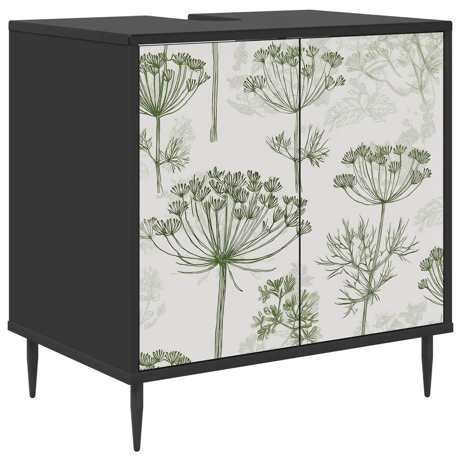 vidaXL Badrumsskåp GOTHA Svart ek 60 x 40 x 61 cm Konstruerat trä