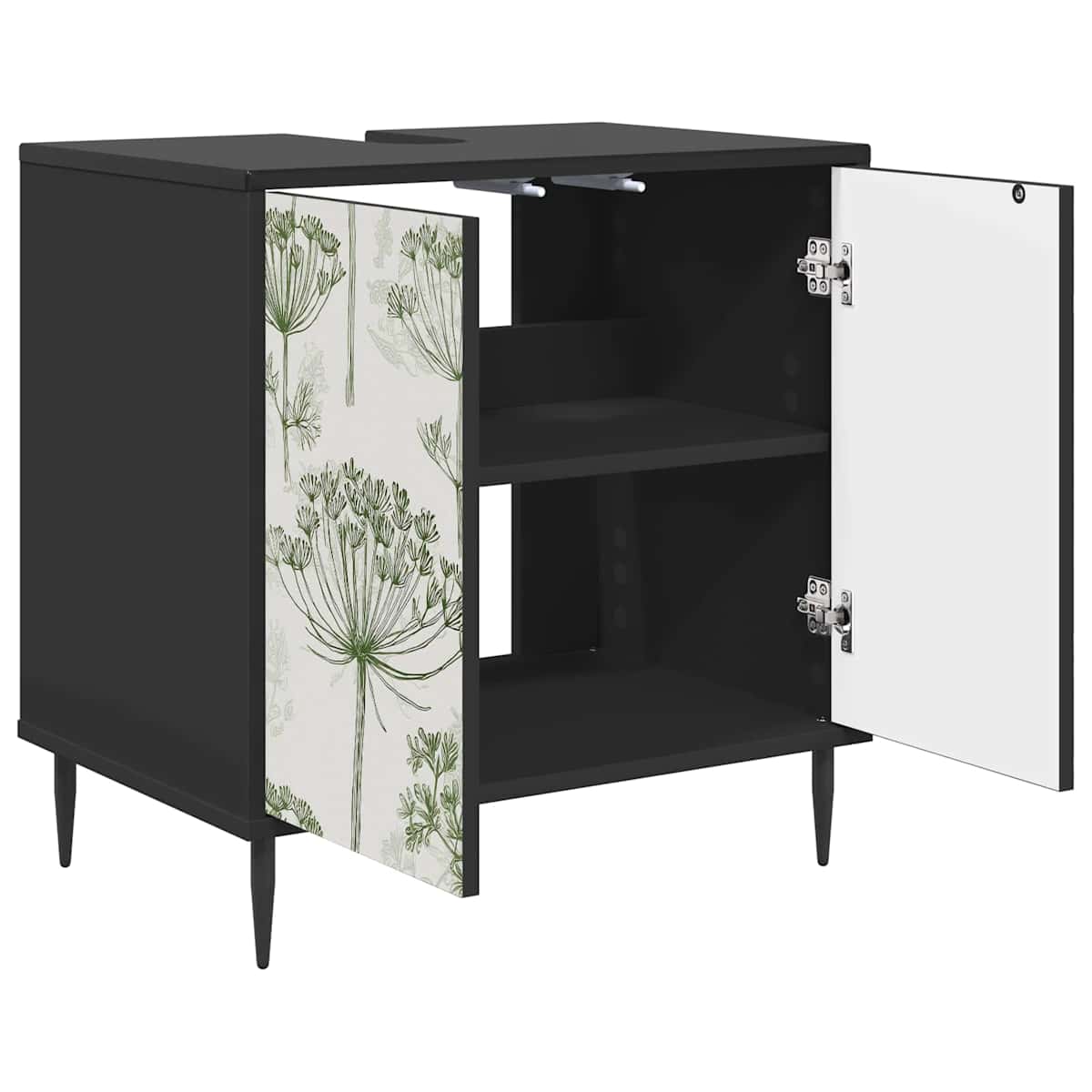 Badeværelsesskab GOTHA Sort eg 60 x 40 x 61 cm Konstrueret træ - Billede 4