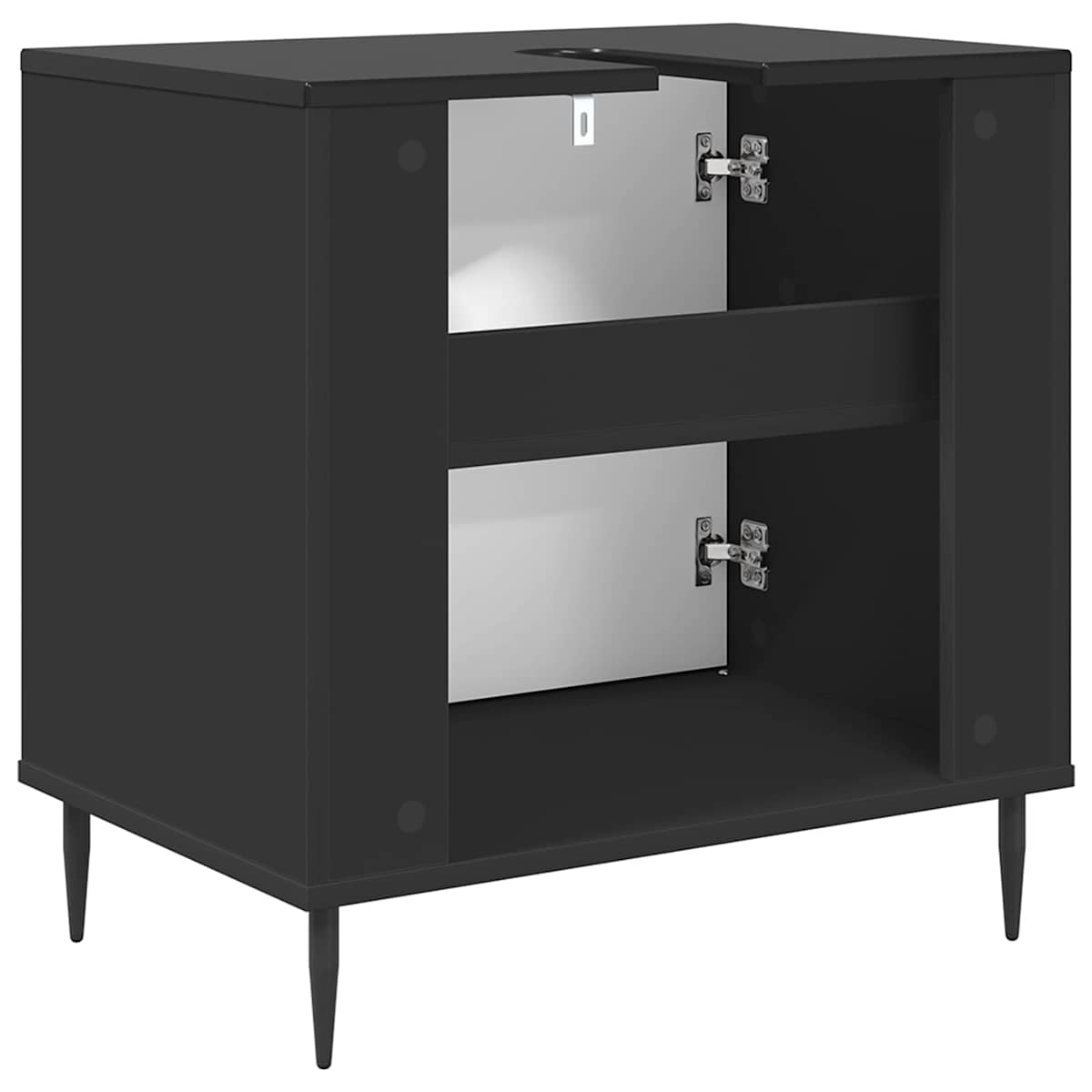 Badeværelsesskab GOTHA Sort eg 60 x 40 x 61 cm Konstrueret træ - Billede 6