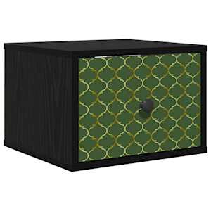 vidaXL Seinale kinnitatav &ouml;&ouml;kapp GELEEN Must tamm 36 x 33 x 25 cm