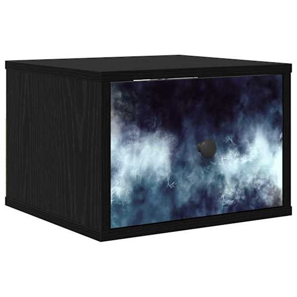 vidaXL Seinale kinnitatav &ouml;&ouml;kapp RAALTE Must tamm 36 x 33 x 25 cm