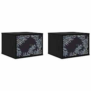 vidaXL Seinale kinnitatav &ouml;&ouml;kapp DOKKUM 2 tk Must tamm 36 x 33 x 25 cm