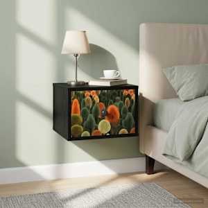 Stenska nočna omarica ZAANDAM 2 kos Črni hrast 36 x 33 x 25 cm
