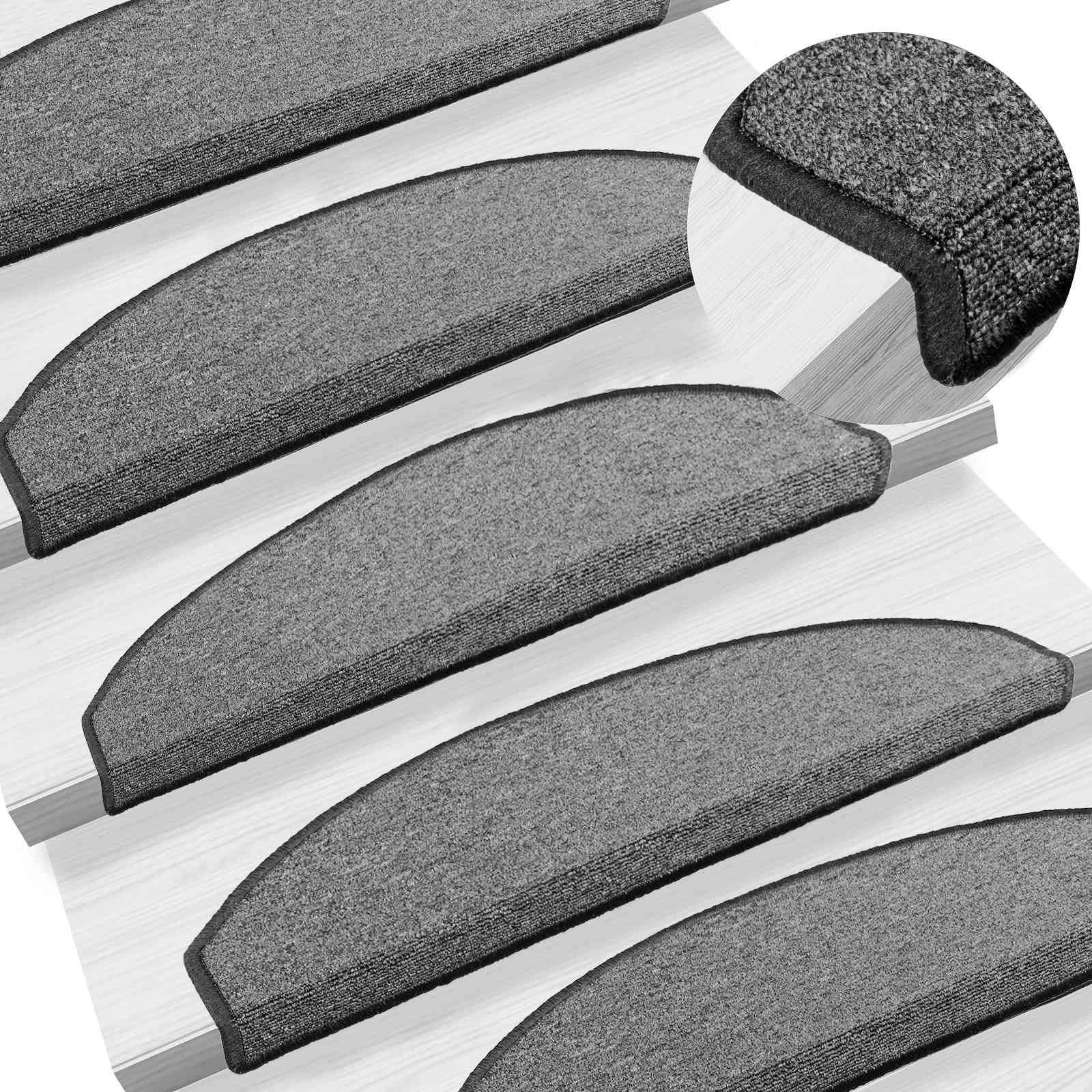Zelfklevende Trapmatten 15 pcs Donkergrijs 80 x 24,5 x 3,5 cm image 2