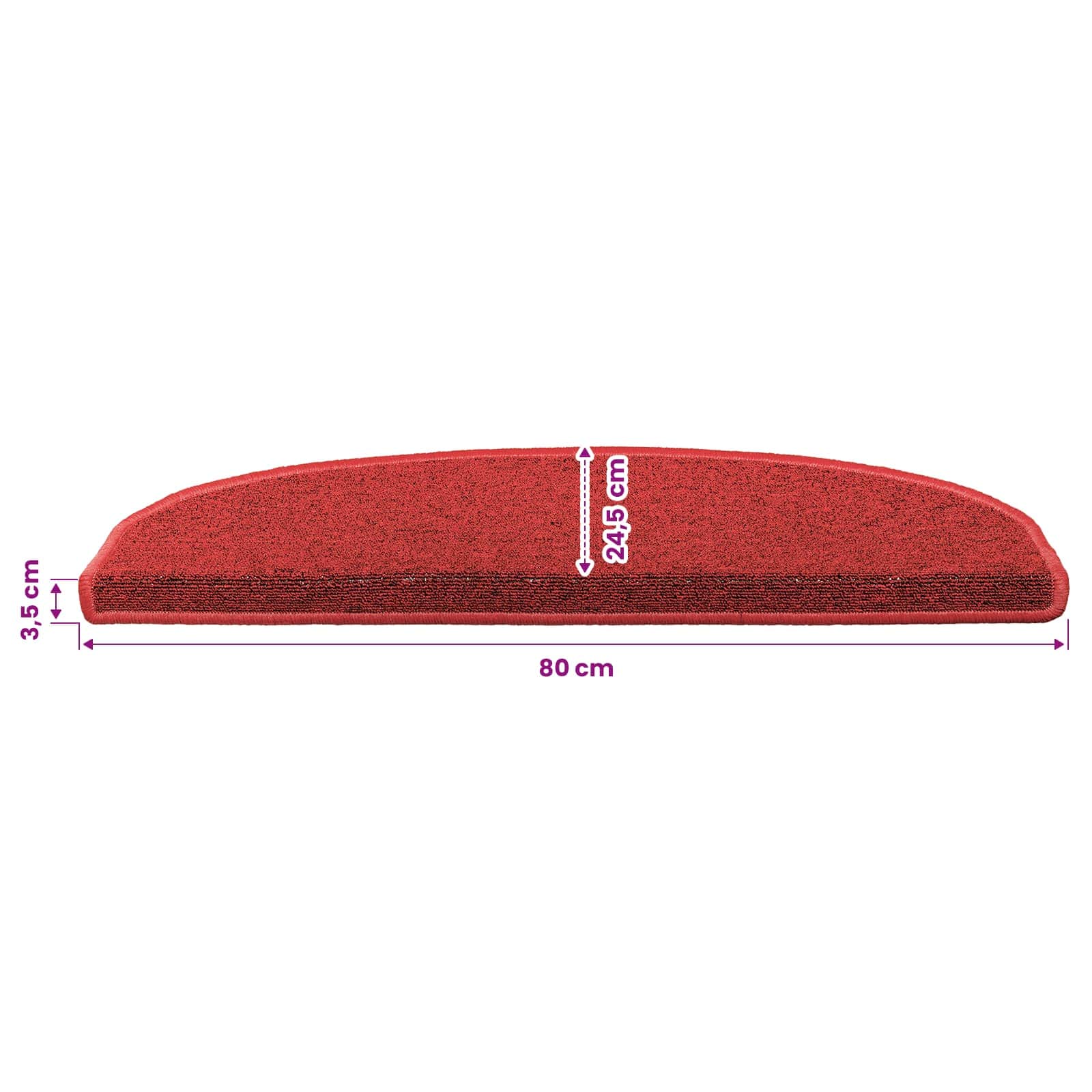 Zelfklevende Trapmatten Halfrond 15 pcs Rood 80 x 24,5 x 3,5 cm image 9