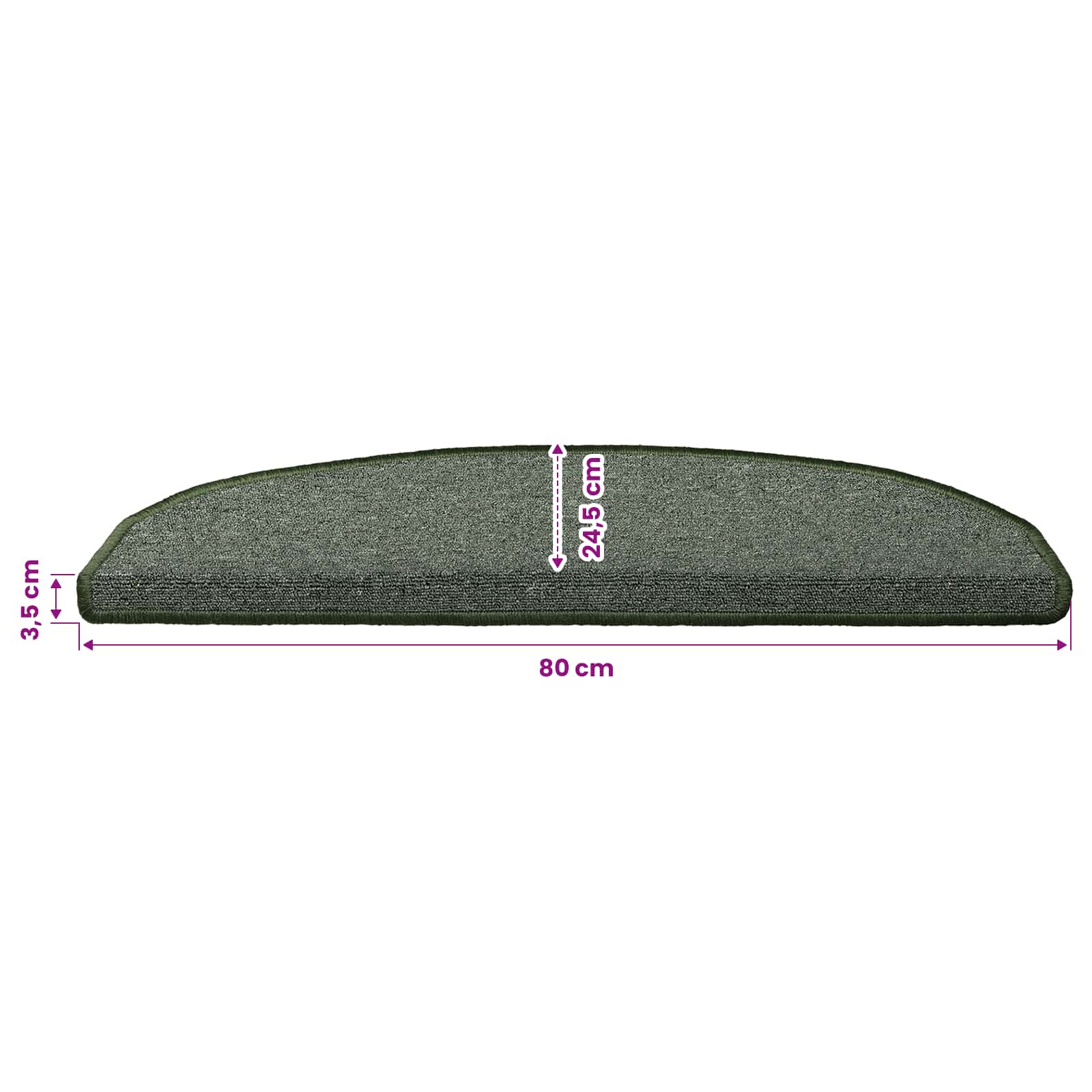 Zelfklevende Trapmatten 15 pcs Donkergroen 80 x 24,5 x 3,5 cm image 9