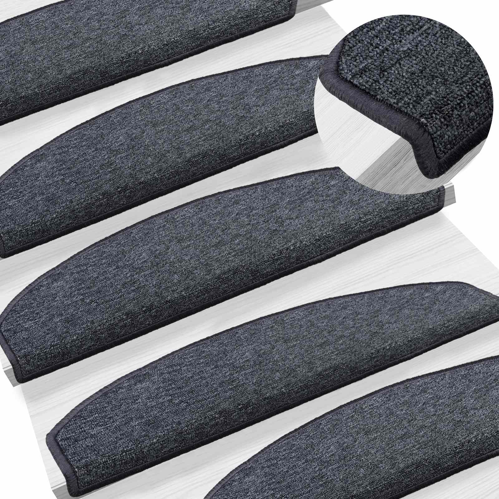 Zelfklevende Trapmatten Halfrond 15 pcs Donkergrijs en blauw image 2
