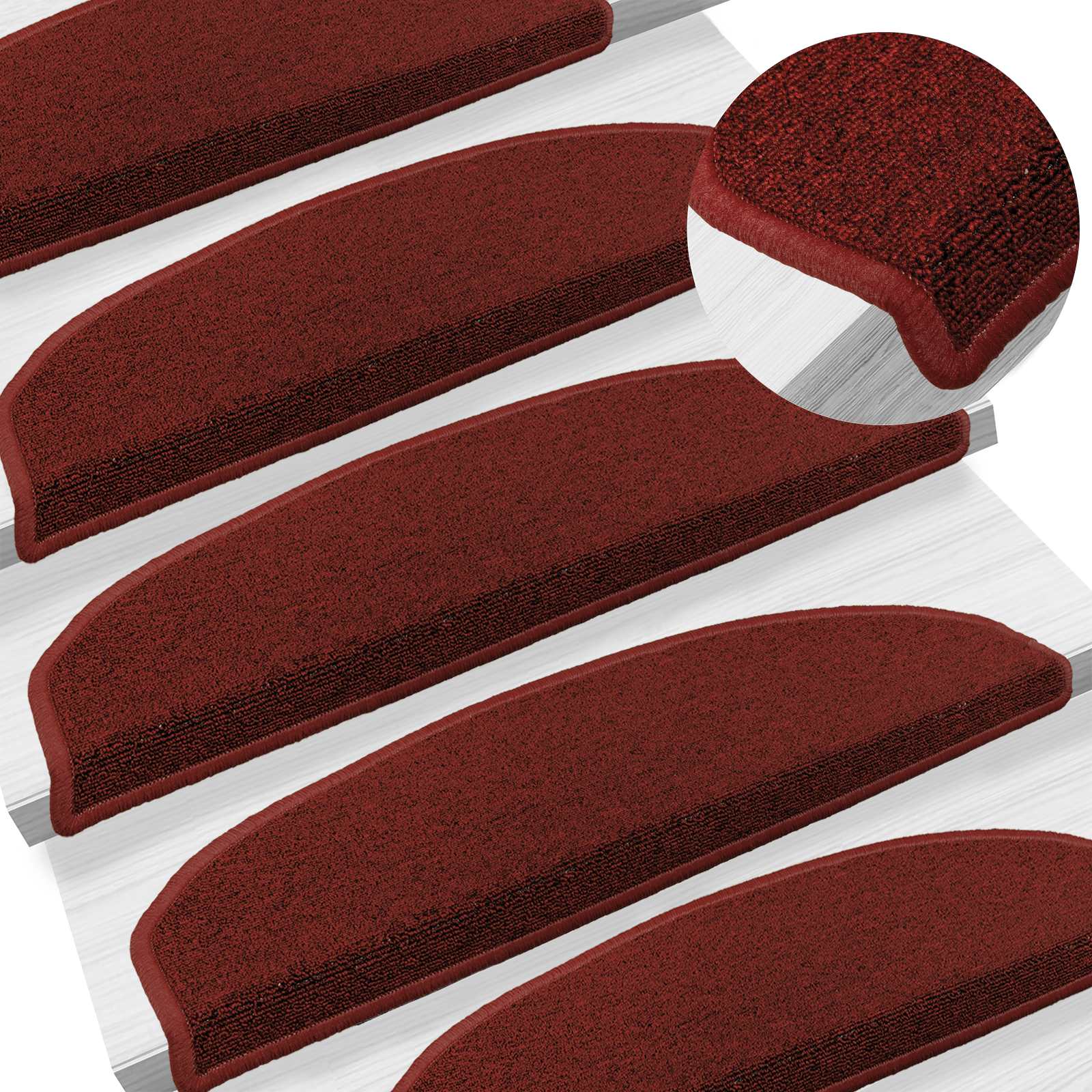Zelfklevende Trapmatten 15 pcs Bordeaux Rood 80 x 24,5 x 3,5 cm image 2
