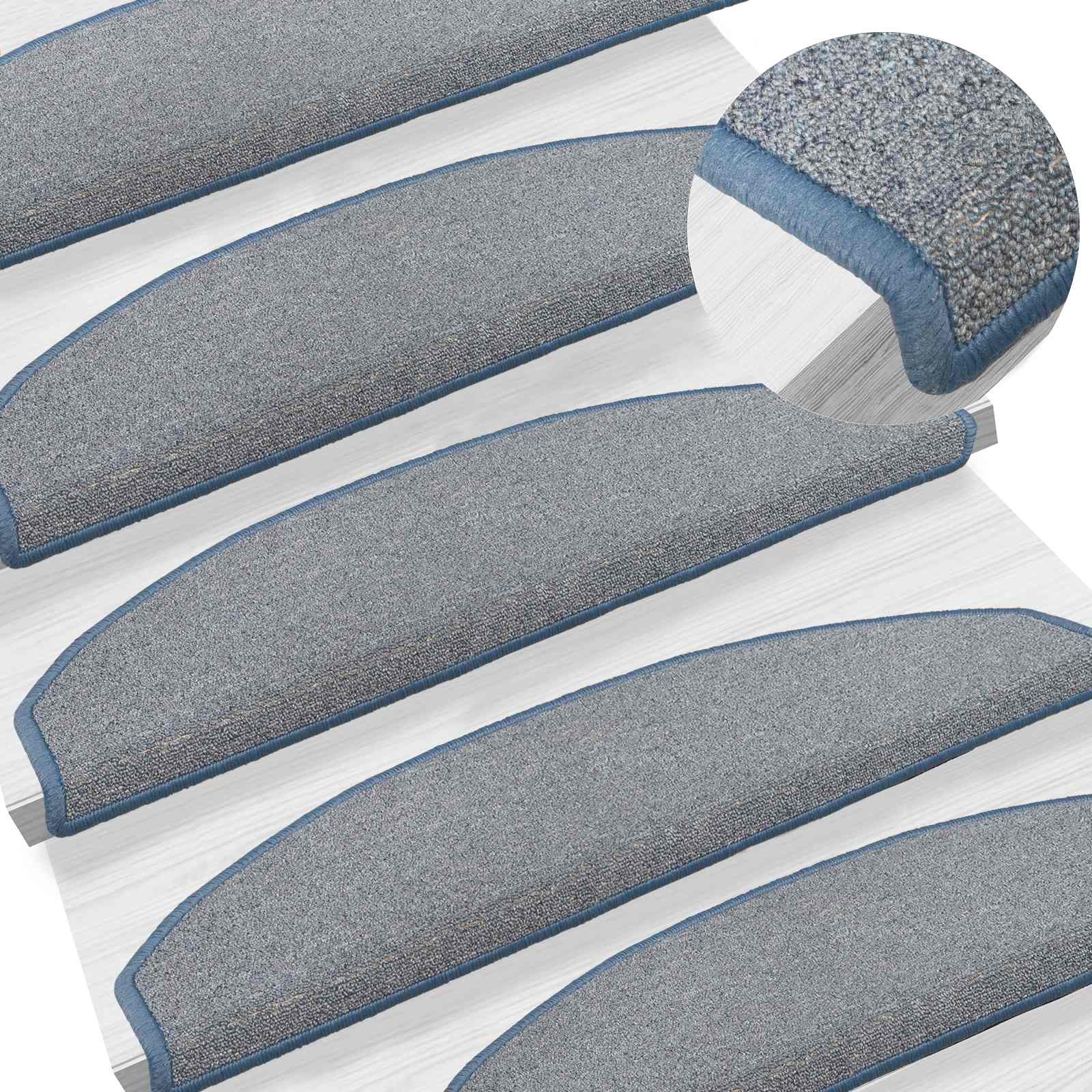Zelfklevende Trapmatten Halfrond 15 pcs Lichtgrijs en blauw image 2