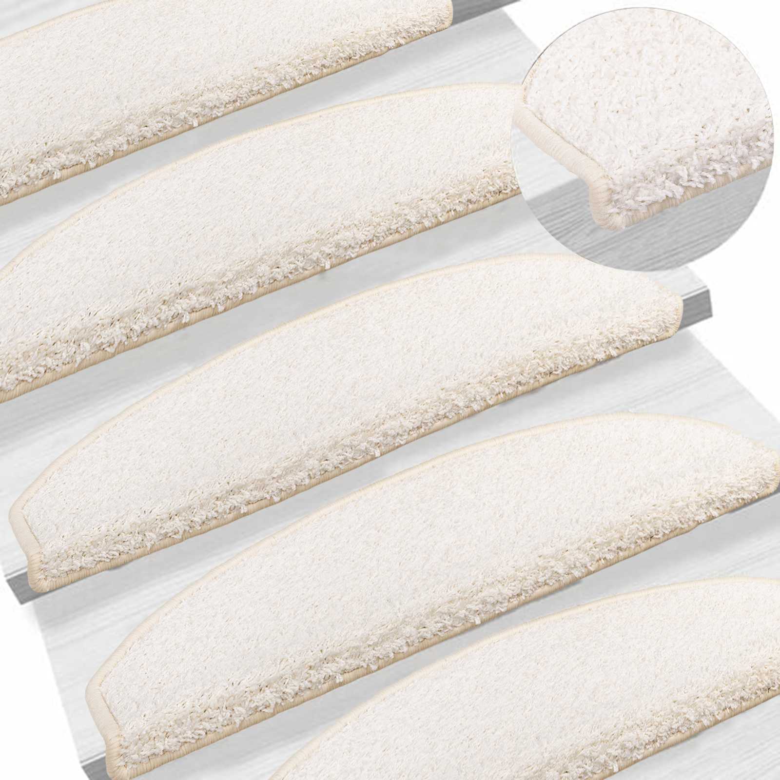 Zelfklevende Trapmatten Halfrond 15 pcs Wit 80 x 24,5 x 3,5 cm image 2