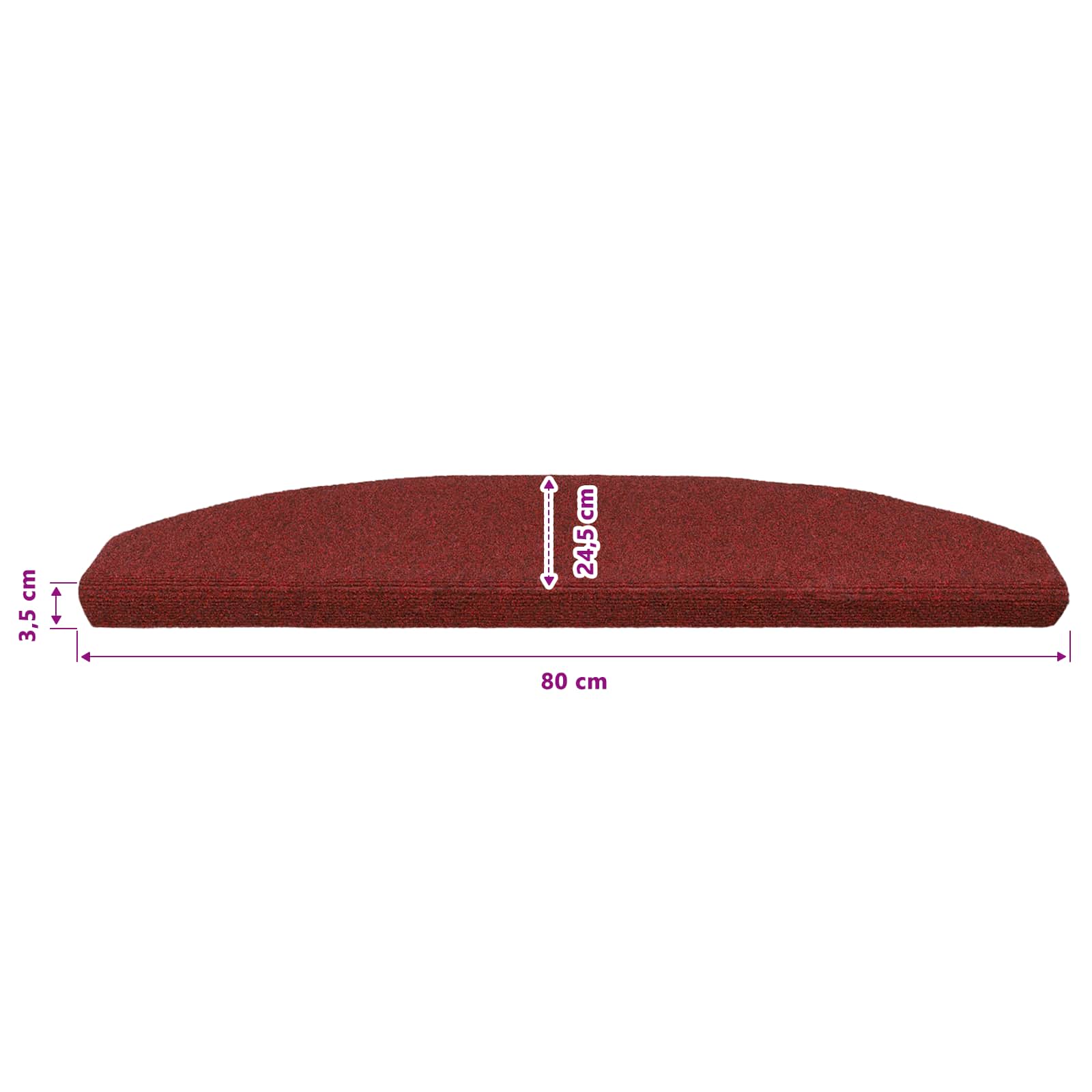 Zelfklevende Trapmatten 15 pcs Bordeaux Rood 80 x 24,5 x 3,5 cm image 9