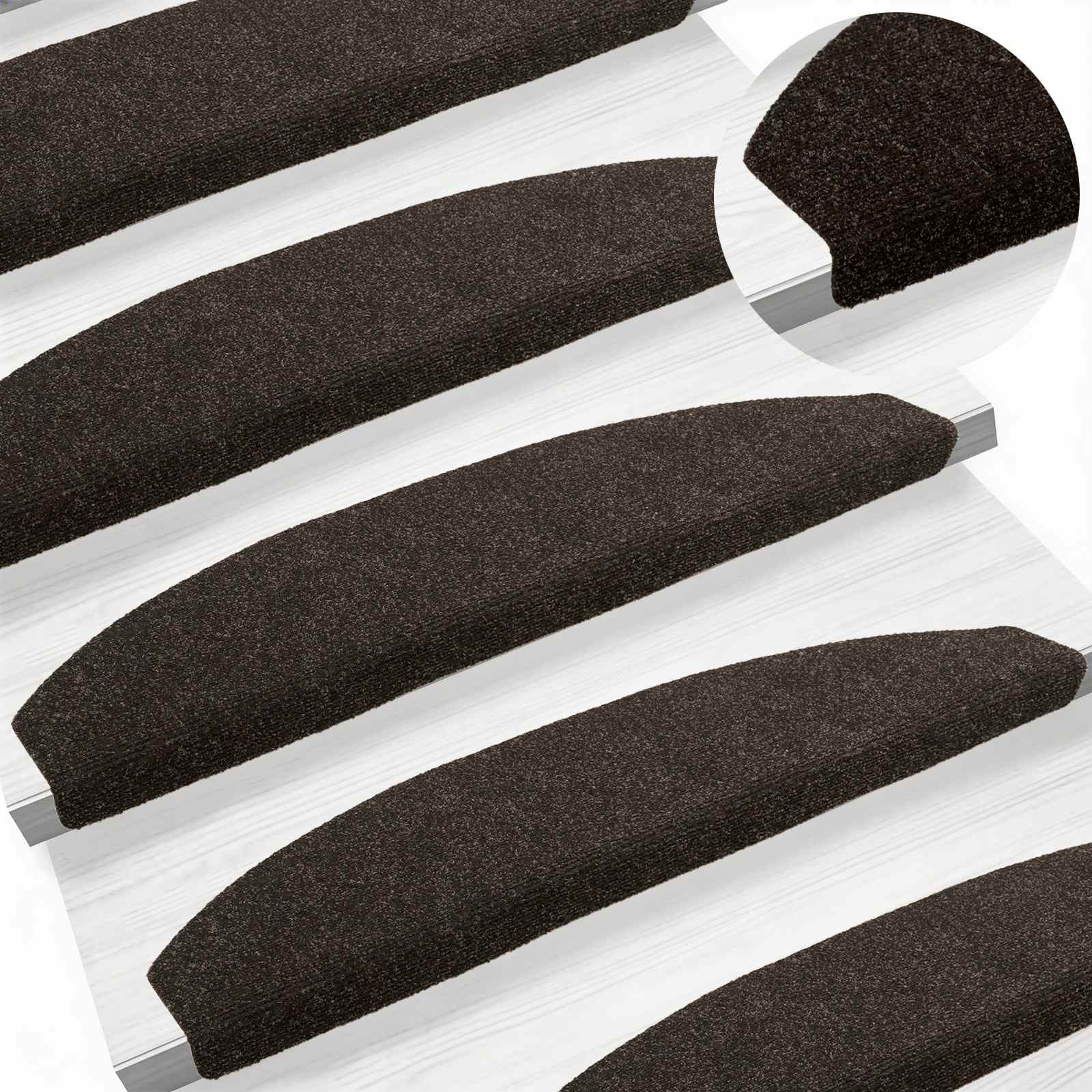 Zelfklevende Trapmatten 15 pcs Donkerbruin 80 x 24,5 x 3,5 cm image 2