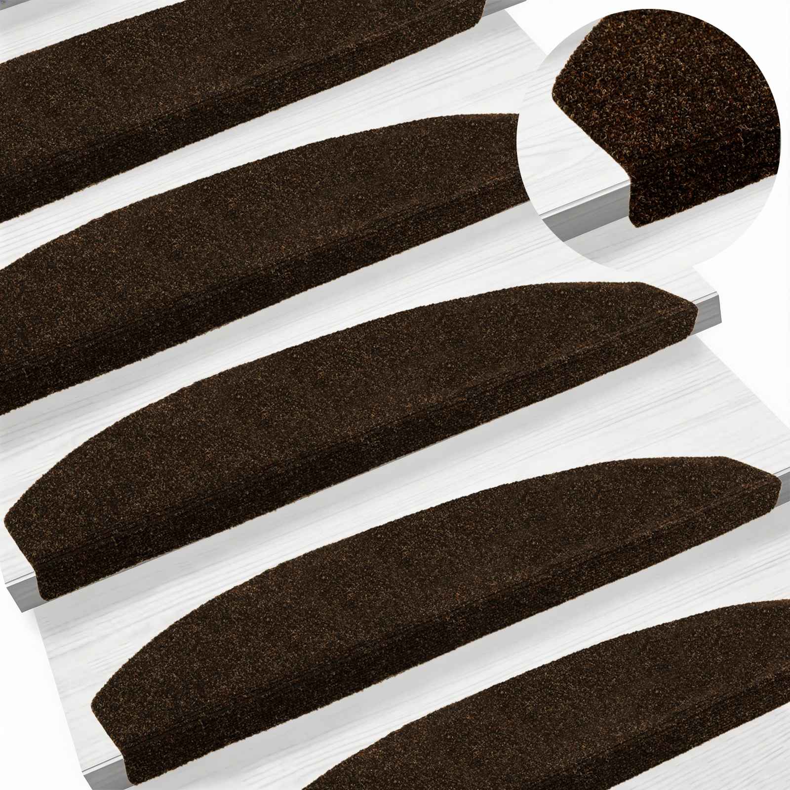 Zelfklevende Trapmatten 15 pcs Bruin 80 x 24,5 x 3,5 cm image 2