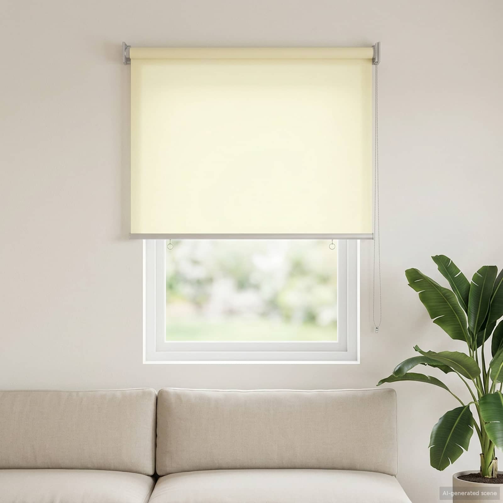 Rolgordijn UV-bescherming Crèmekleurig 100 x 140 cm Polyester image 3
