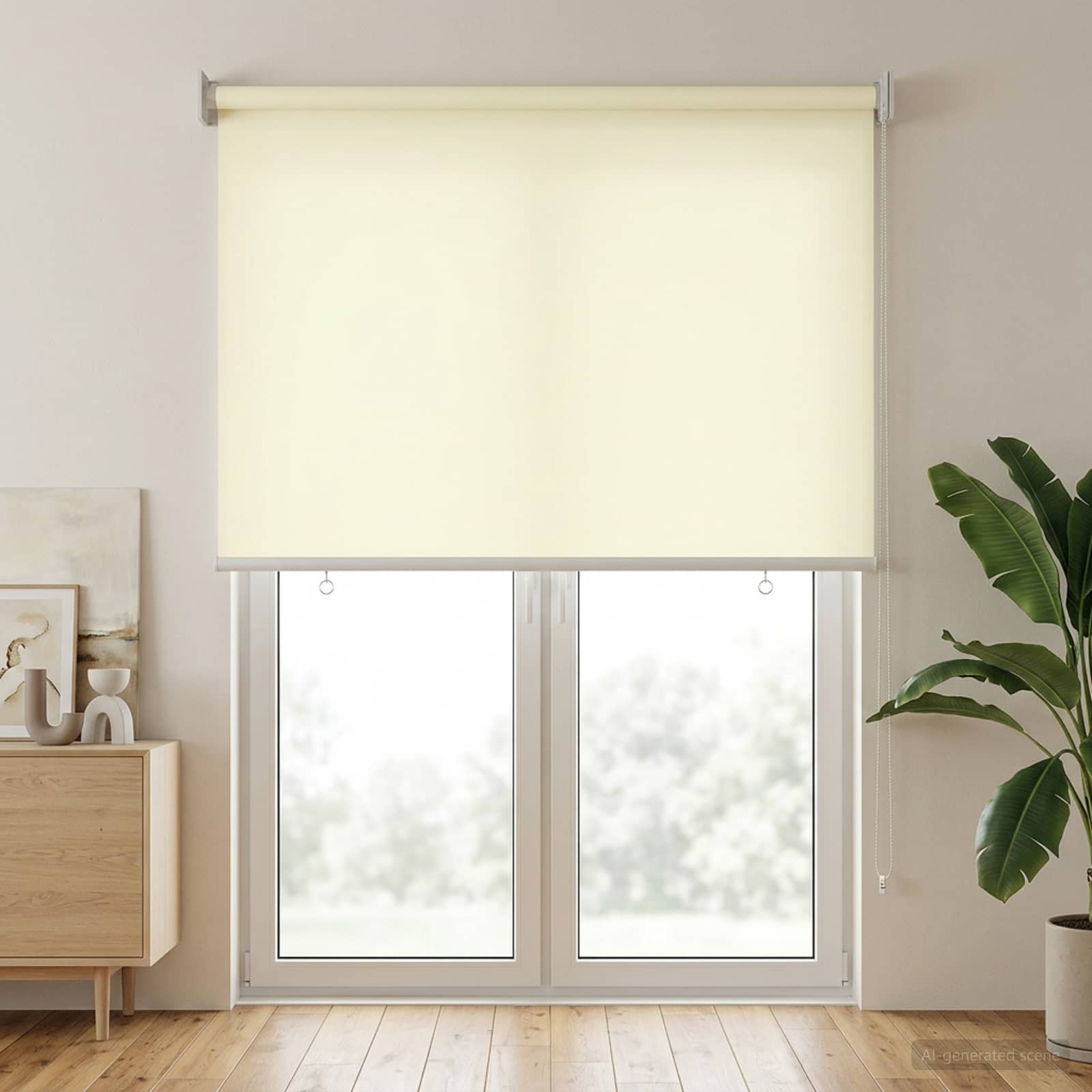 Rolgordijn UV-bescherming Crèmekleurig 80 x 230 cm Polyester image 3
