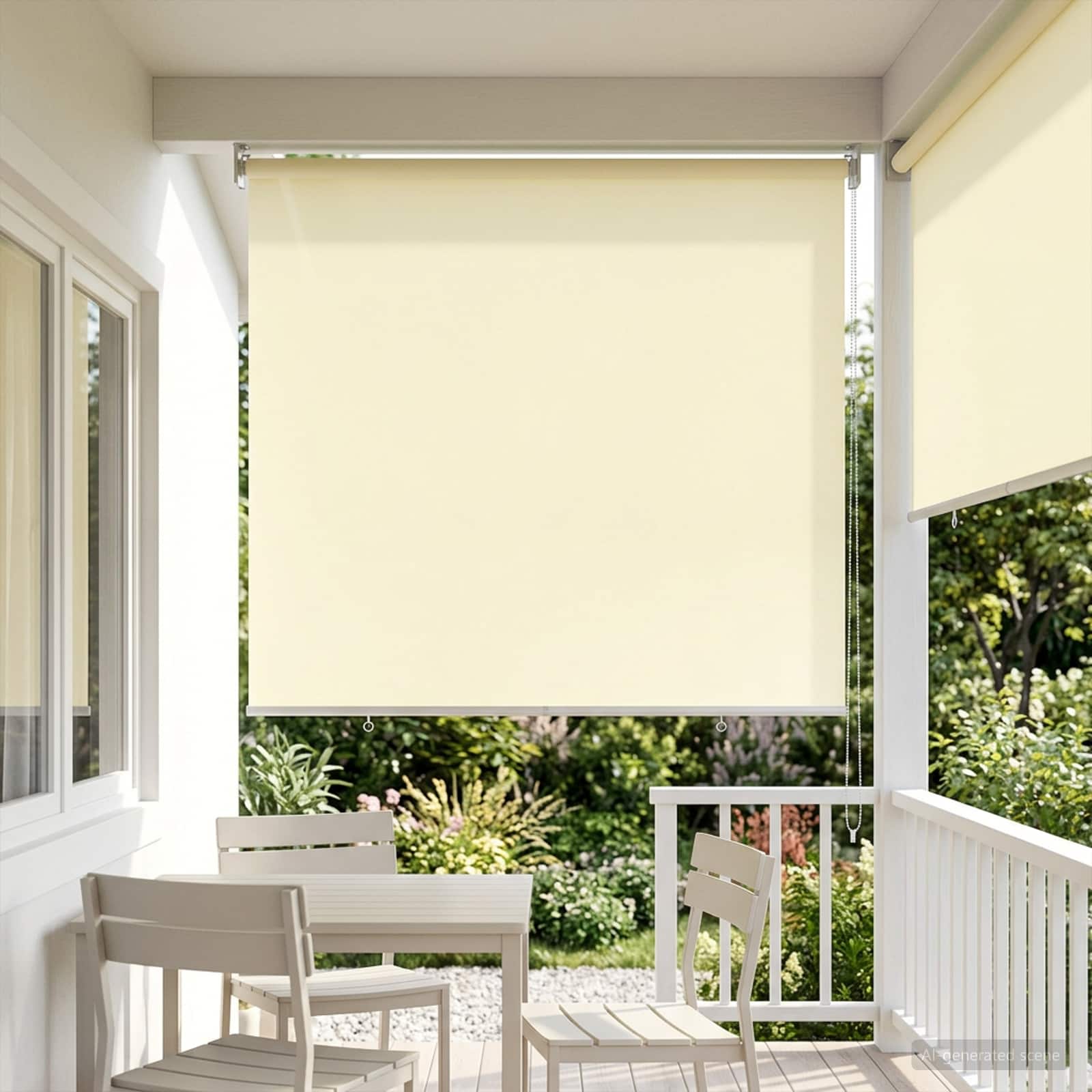 Rolgordijn UV-bescherming Crèmekleurig 140 x 230 cm Polyester image 1