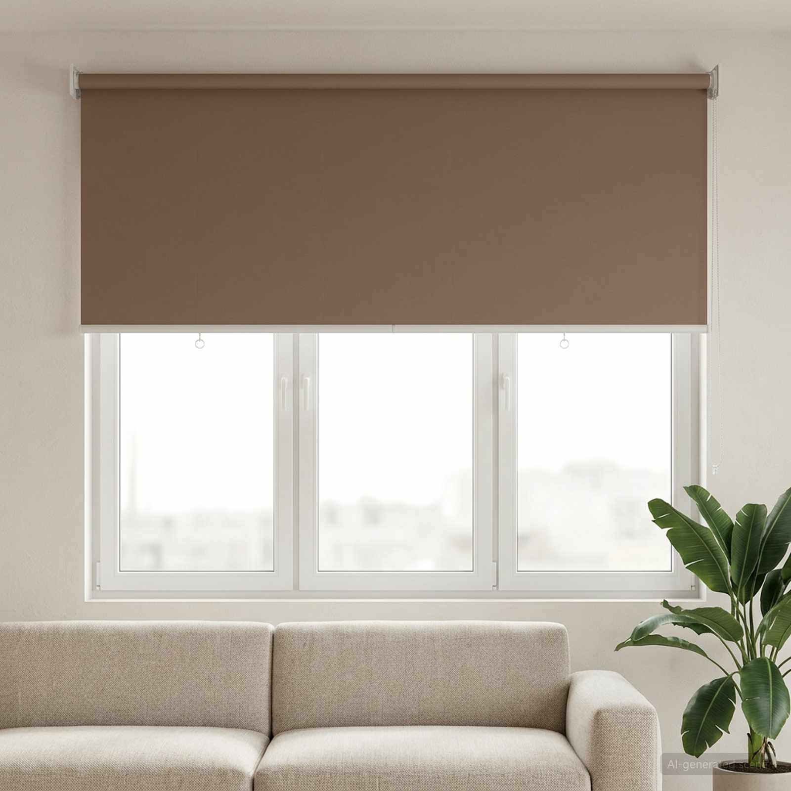 Rolgordijn UV-bescherming Taupe 140 x 140 cm Polyester image 3