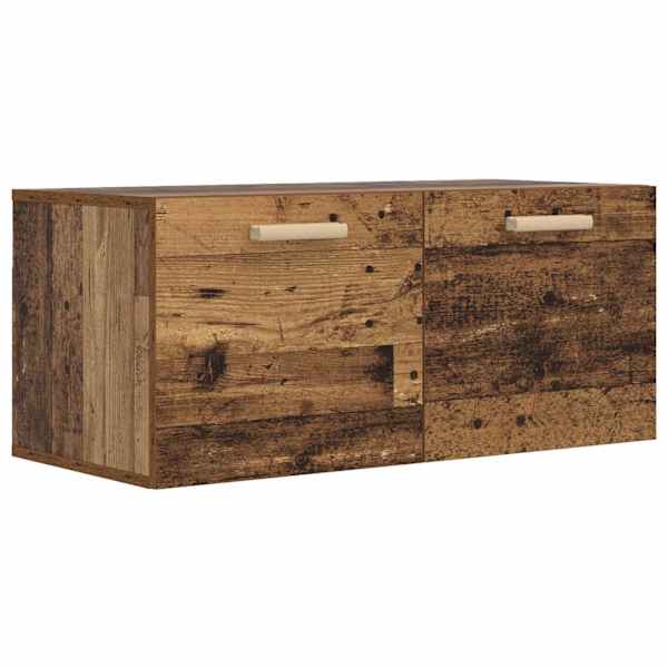 vidaXL Seinekapp Seinale kinnitav Vana puit 80 x 36,5 x 35 cm