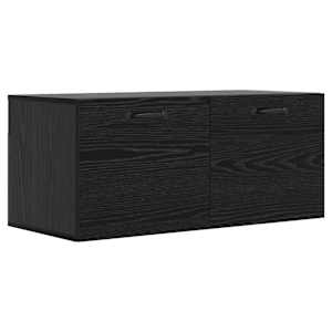 vidaXL Seinekapp Seinale kinnitav Must tamm 80 x 36,5 x 35 cm