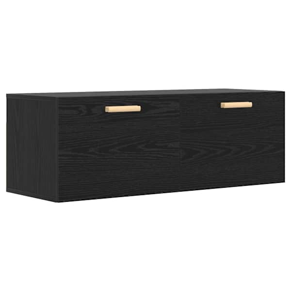 vidaXL Seinekapp Must tamm 100 x 36,5 x 35 cm Tehispuit