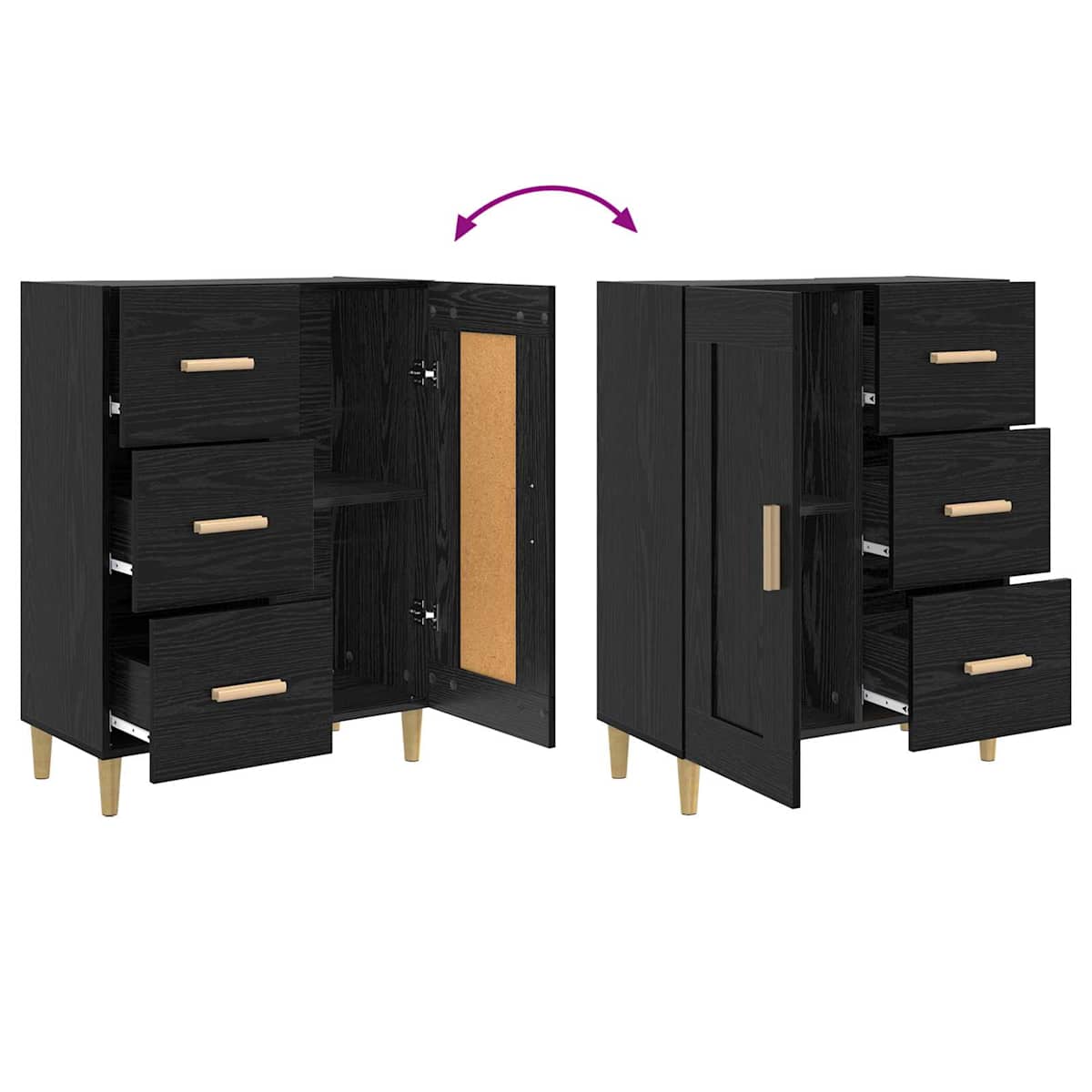 Sideboard 69,5 x 34 x 90 cm Konstrueret træ - Billede 7