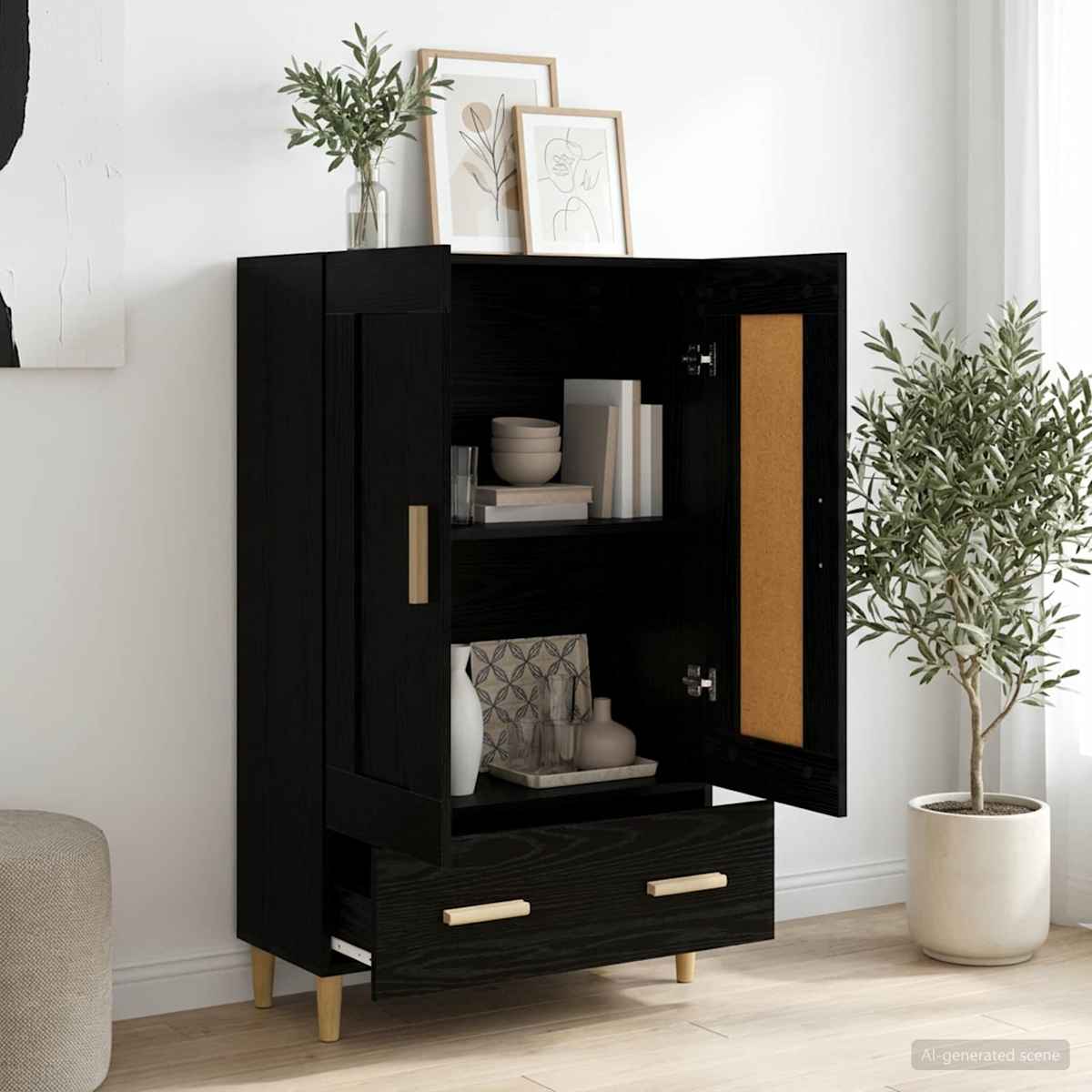 Highboard 70 x 31 x 115 cm Konstrueret træ - Billede 4