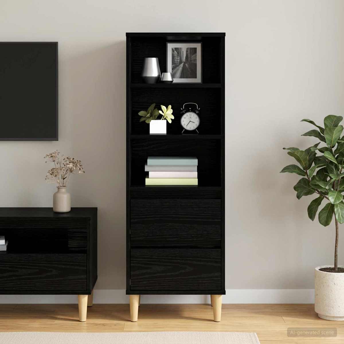 Highboard 40 x 36 x 110 cm Konstrueret træ