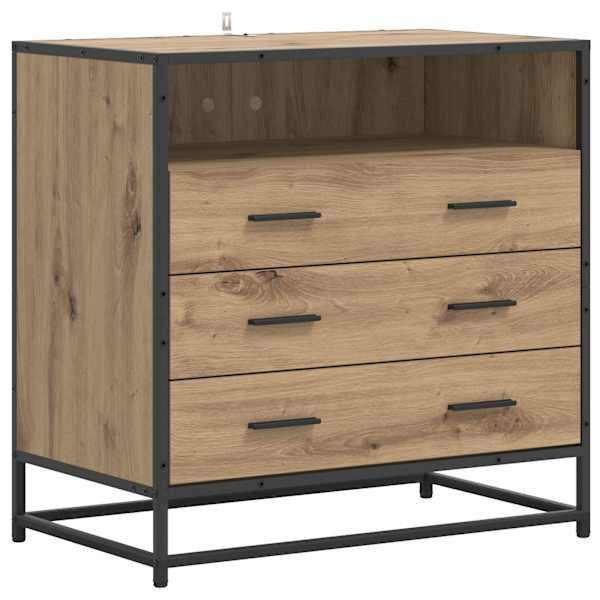 vidaXL Sahtlib&uuml;roo 3-Sahtel Artisan tamm 70 x 41 x 70 cm Tehispuit