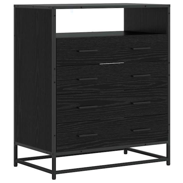vidaXL Sahtlib&uuml;roo 4-Sahtel Must tamm 70 x 41 x 83,5 cm Tehispuit