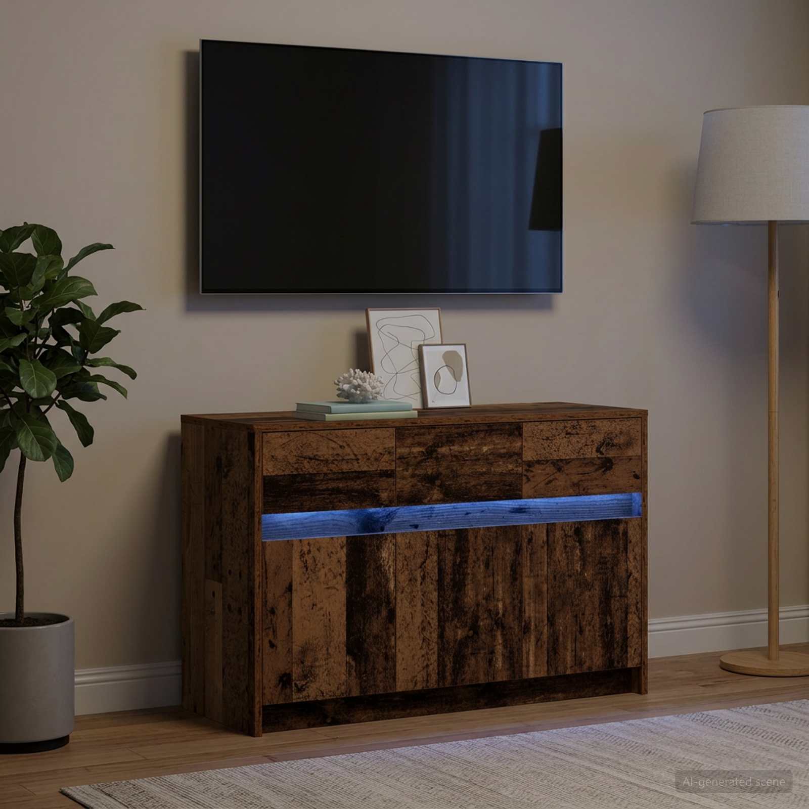 vidaXL TV-kaappi 91 x 34 x 61 cm Vanha puu Tekninen puu