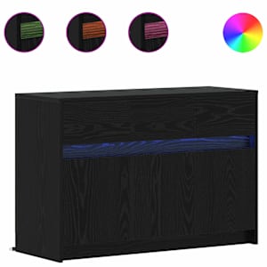 Televizní skříň 91 x 34 x 61 cm Černý dub Kompozitní dřevo - obrázek 1