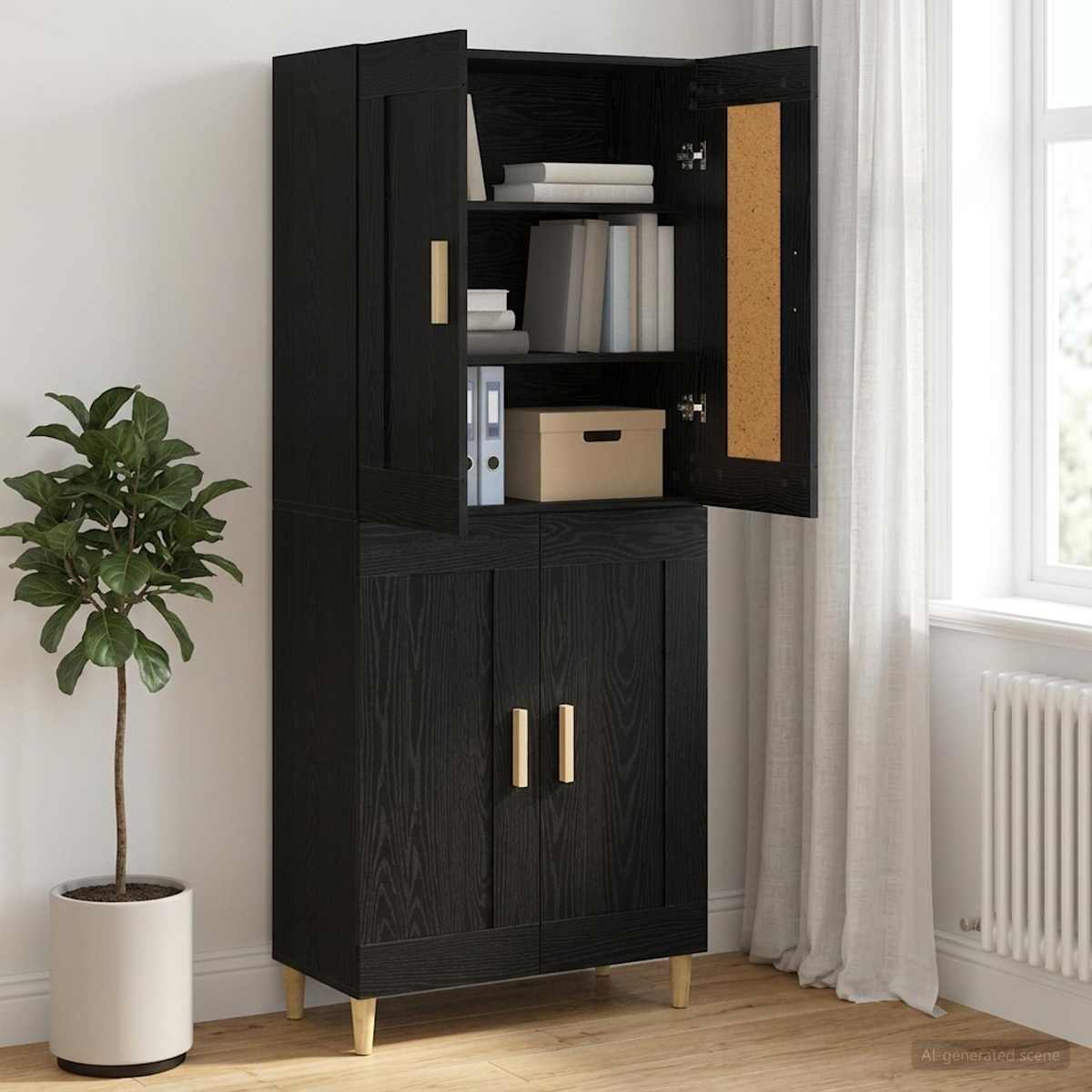 Sideboard 69,5 x 34 x 90 cm Konstrueret træ - Billede 4