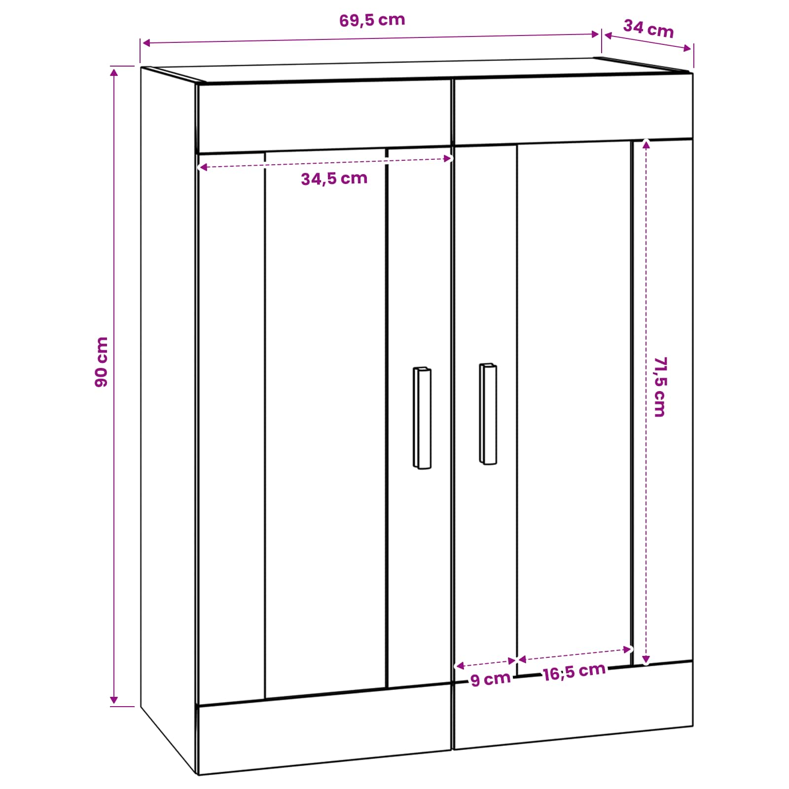 Wall Cabinet Wall Mounted size guide