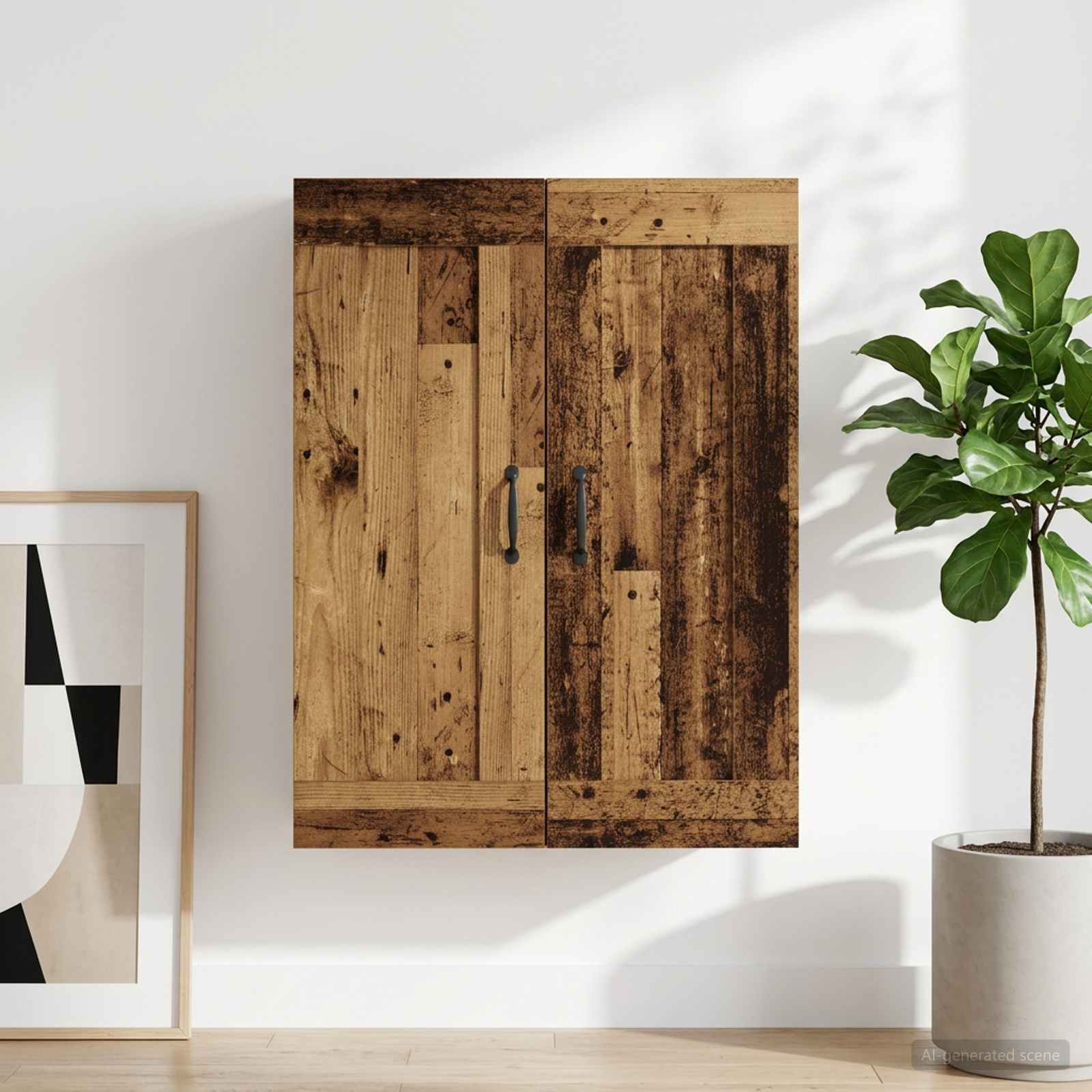 vidaXL Seinäkaappi Vanha puu 69,5 x 34 x 90 cm Tekninen puu