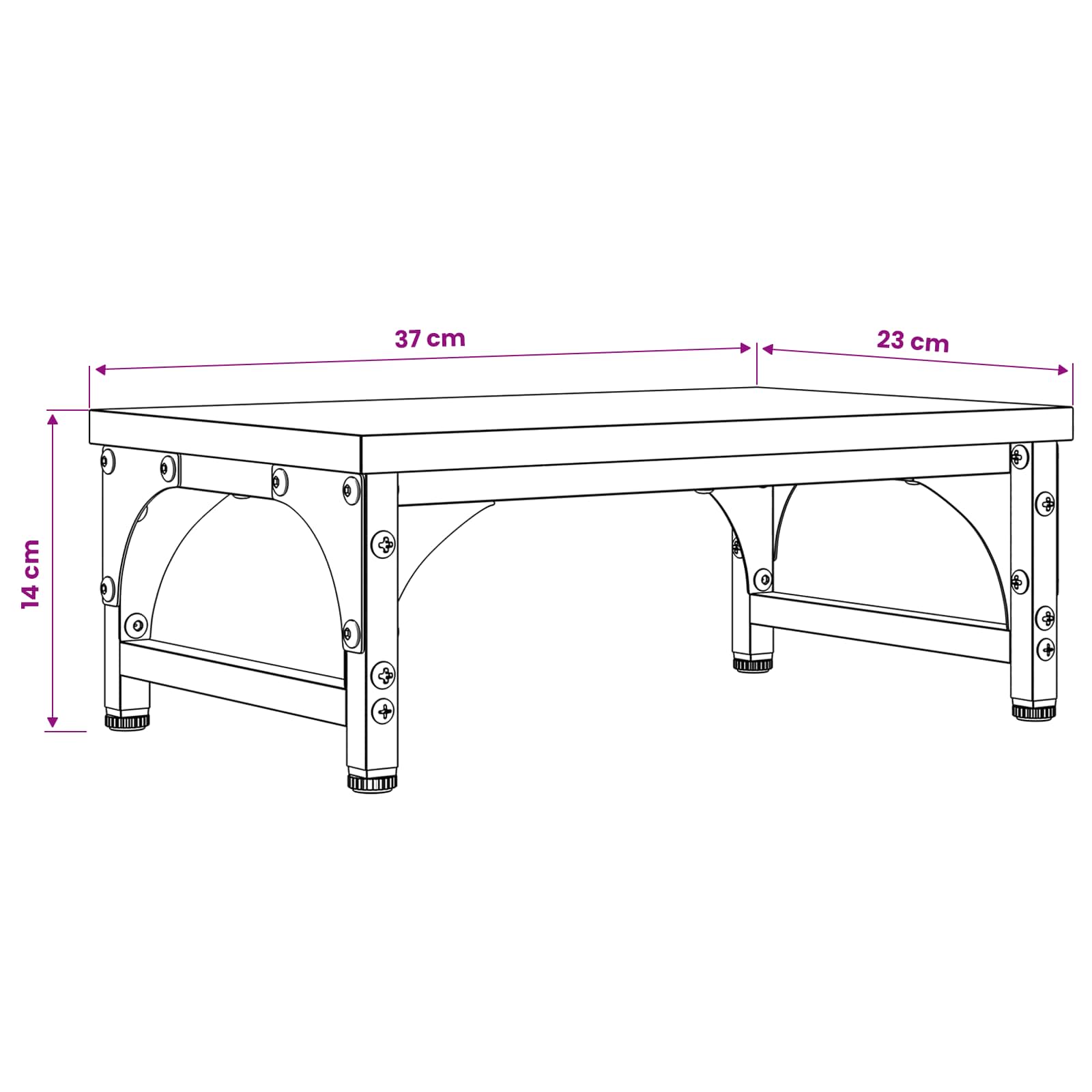 Monitor Halterung Artisan-Eiche 37 x 23 x 14 cm PB – Ansicht 9