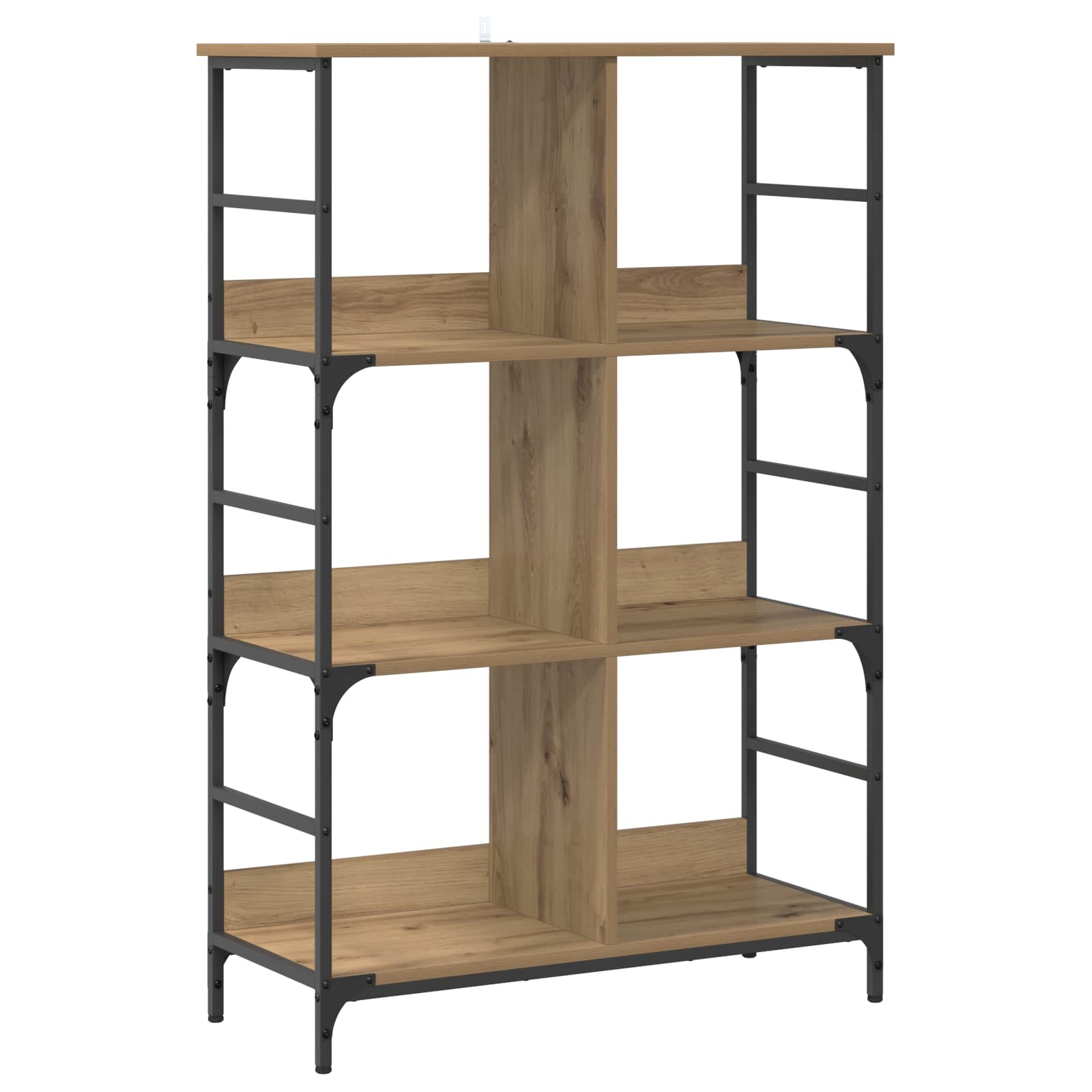 vidaXL Raft pentru cărți Stejar artizanal 78,5 x 33 x 117,5 cm