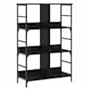 vidaXL Raamatukapp 4 tasandit 78,5 x 33 x 117,5 cm metall PB Must tamm