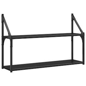 Stenska polica Montaža za steno Črni hrast 80 x 21 x 51 cm