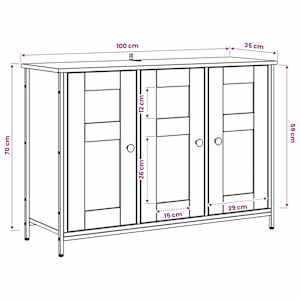 Servírovací skříň Černý dub 100 x 35 x 70 cm Kompozitní dřevo - obrázek 7
