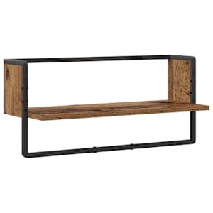 vidaXL Seinariiul Seinale kinnitav Vana puit 65 x 25 x 30 cm metall PB