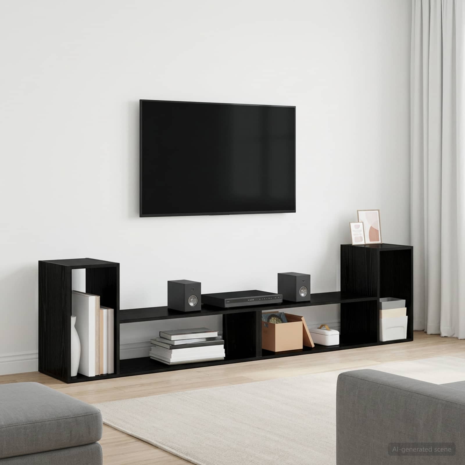 vidaXL TV-kaappi 100 x 30 x 50 cm Musta tammi Tekninen puu