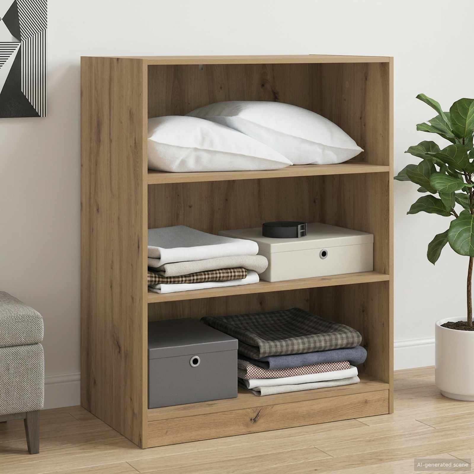Kledingkast met plank Artisanaal eiken 77 x 48 x 102 cm PB image 4