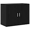 vidaXL Seinekapp Must tamm 80 x 42,5 x 64 cm Tehispuit